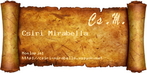 Csiri Mirabella névjegykártya